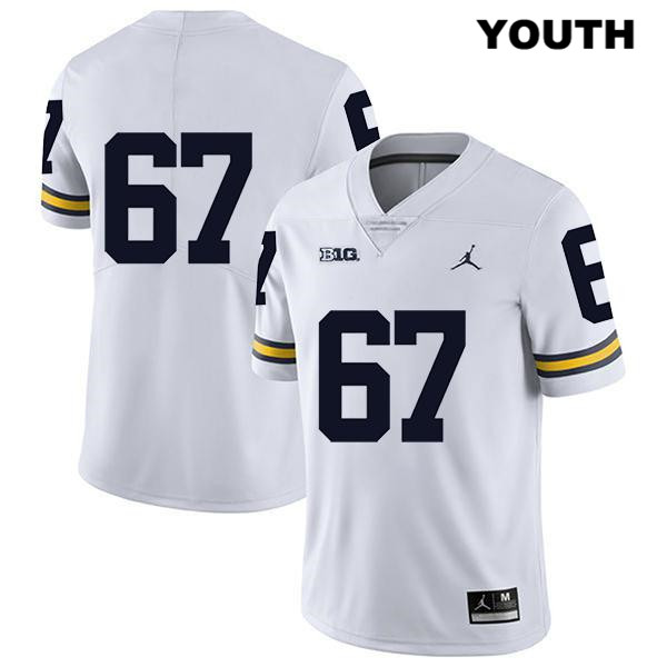 Youth NCAA Michigan Wolverines Jess Speight #67 No Name White Jordan Brand Authentic Stitched Legend Football College Jersey LJ25E04LW